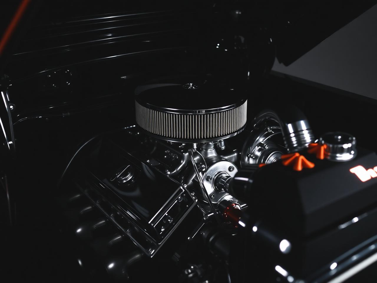 Chrome polished engine